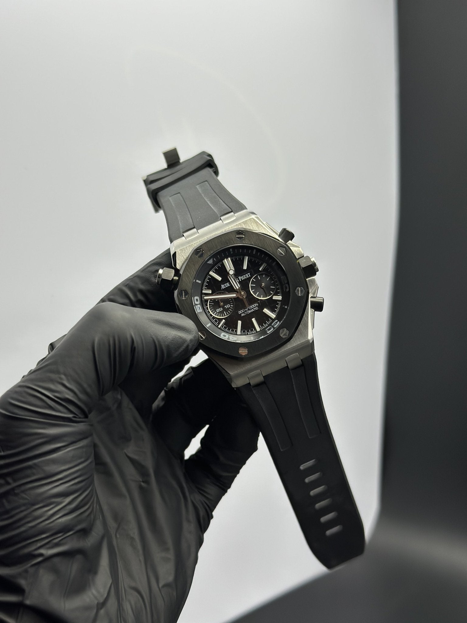 Audemars Piguet Offshore Chronograph 42mm Black Silicone Strap Black Dial Black Bezel – men’s watch