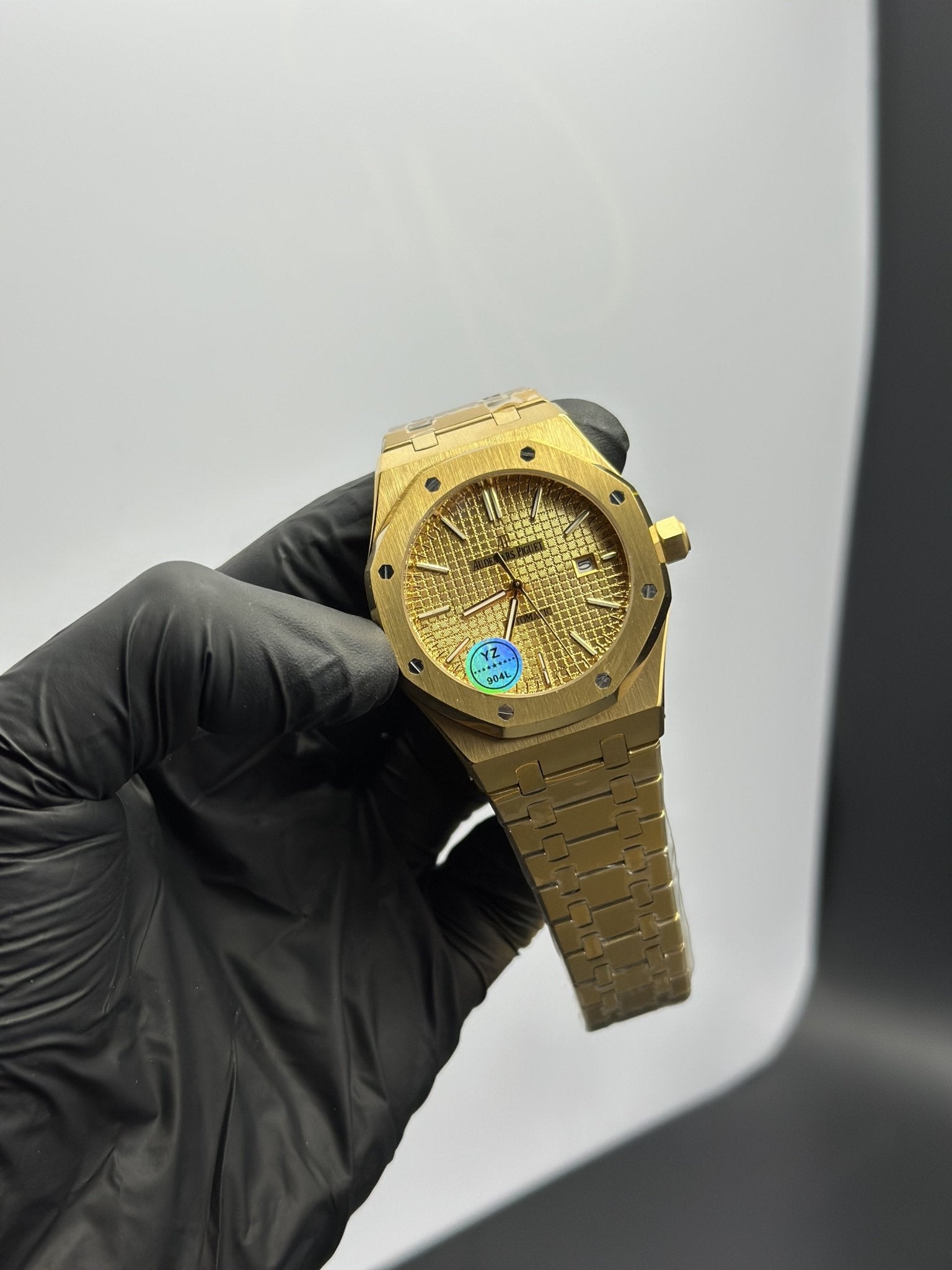 Audemars Piguet Royal Oak Automatic 41mm Stainless Steel Gold Bracelet Gold Textured Dial – men’s watch