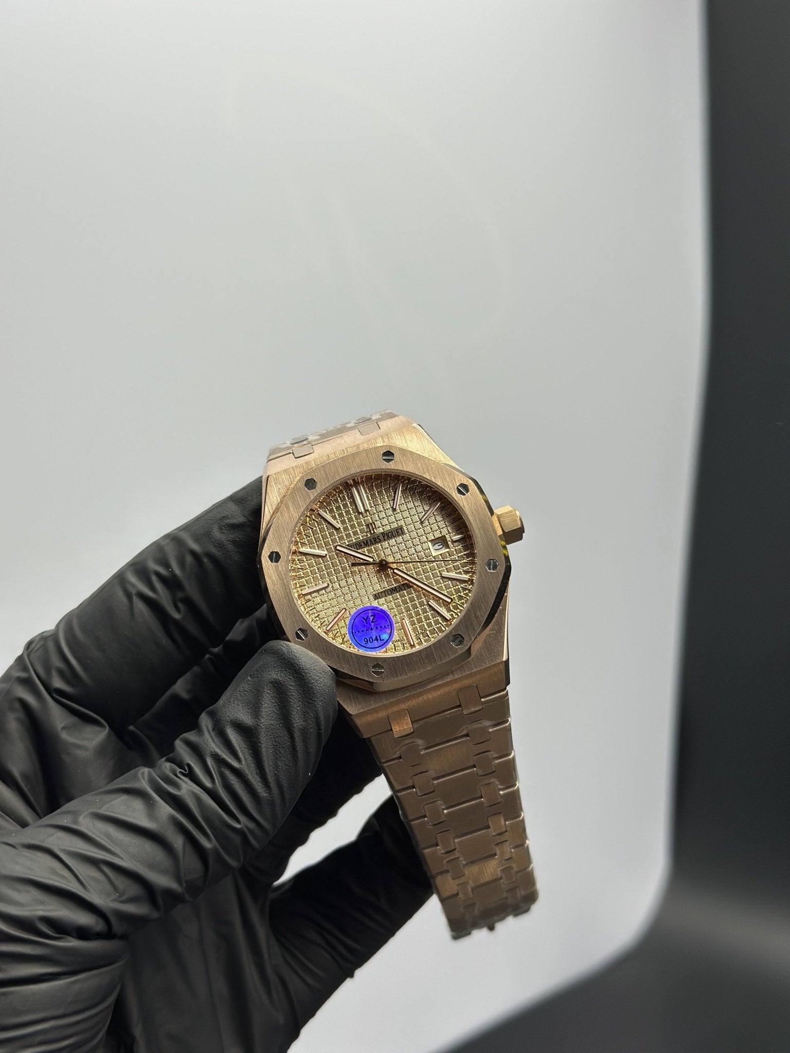 Audemars Piguet Royal Oak Automatic 41mm Stainless Steel Rosegold Bracelet Beige Textured Dial – men’s watch