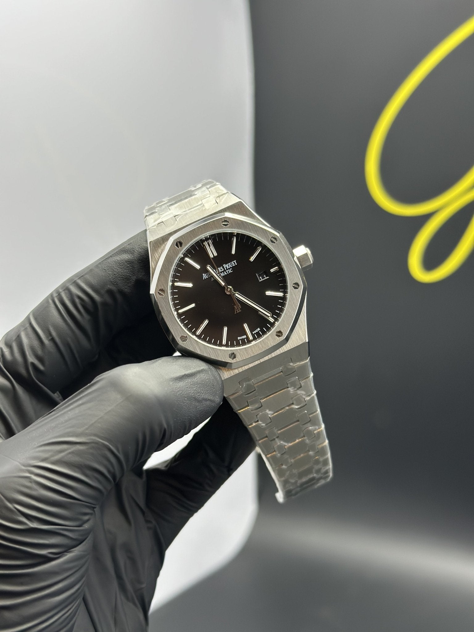 Audemars Piguet Royal Oak Automatic 41mm Stainless Steel Silver Bracelet Black Dial – men’s watch