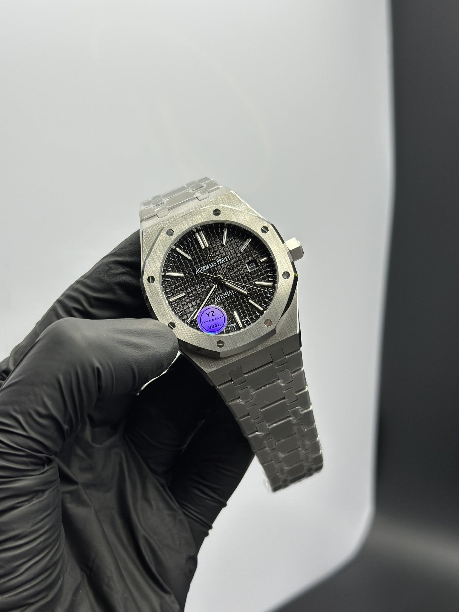 Audemars Piguet Royal Oak Automatic 41mm Stainless Steel Silver Bracelet Black Textured Dial – men’s watch