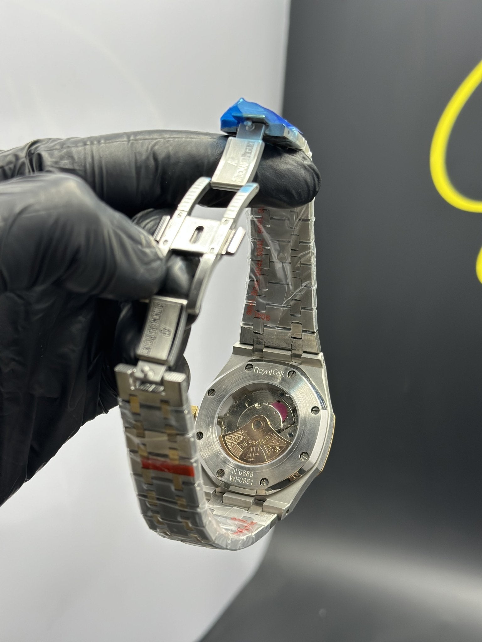 Audemars Piguet Royal Oak Automatic 41mm Stainless Steel Silver Gold 2 Tone Bracelet Blue Textured Dial – men’s watch