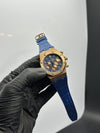 Audemars Piguet Royal Oak Chronograph 41mm Leather Blue Strap Royal Blue Strap Blue Orange Dial Rosegold Bezel – men’s watch