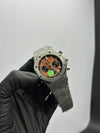 Audemars Piguet Royal Oak Chronograph 41mm Stainless Steel Silver Bracelet Orange Black Dial – men’s watch