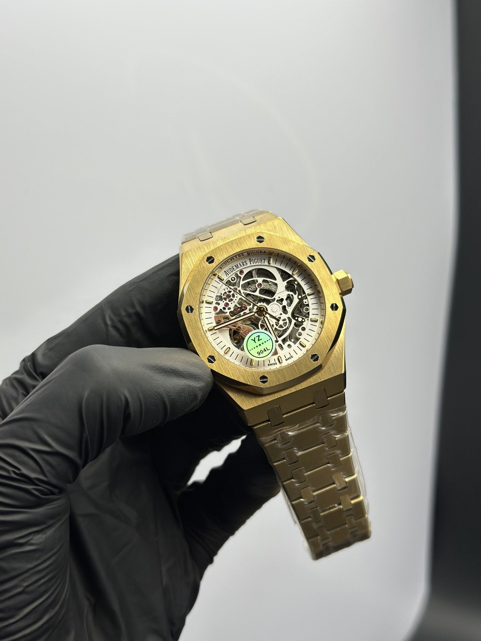 Audemars Piguet Royal Oak Skeleton 41mm Stainless Steel Gold Bracelet White Dial – men’s watch