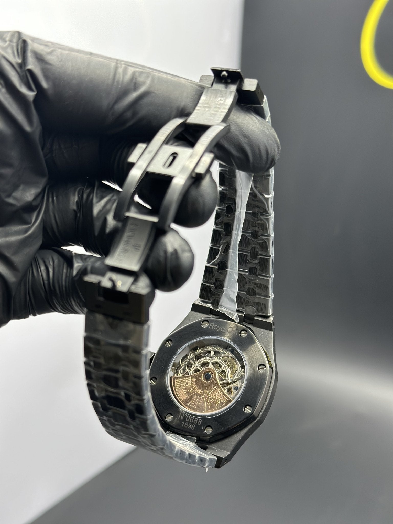 Audemars Piguet Royal Oak Skeleton 41mm Stainless Steel Matte Black Bracelet Black Dial – men’s watch