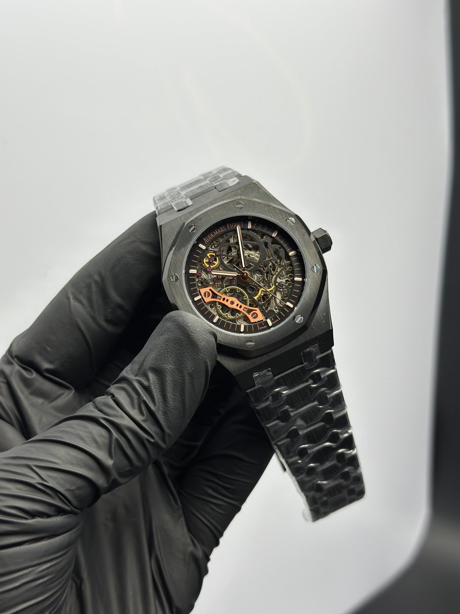 Audemars Piguet Royal Oak Skeleton 41mm Stainless Steel Matte Black Bracelet Black Dial – men’s watch