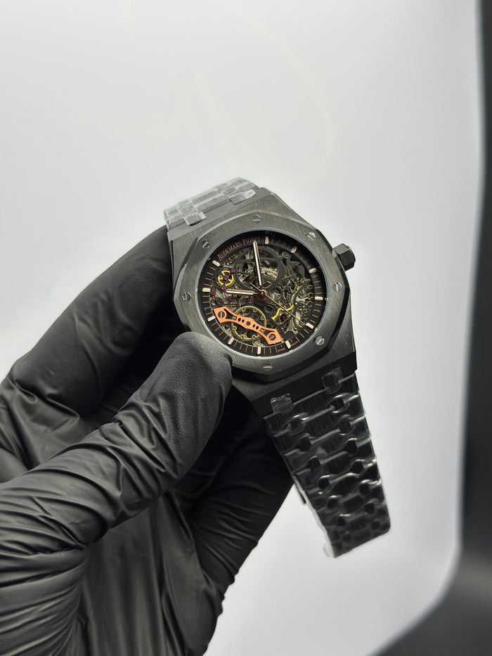 AP Royal Oak Skeleton 41mm Stainless Steel Matte Black Bracelet Black Dial