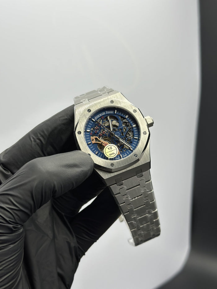 AP Royal Oak Skeleton 41mm Stainless Steel Silver Bracelet Blue Dial