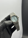 Audemars Piguet Stainless Steel Silver Bracelet Sky Blue Dial Stoned Bezel – men’s watch