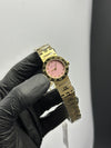 BVLGARI Stainless Steel Gold Bracelet Pink Dial – men’s watch