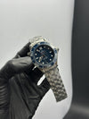 Omega Bracelet Seamaster (Automatic) Silver Bracelet Blue Dial Blue Bezel – men’s watch