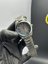 Omega Bracelet Seamaster (Automatic) Silver Bracelet Blue Teak Pattern Dial – men’s watch
