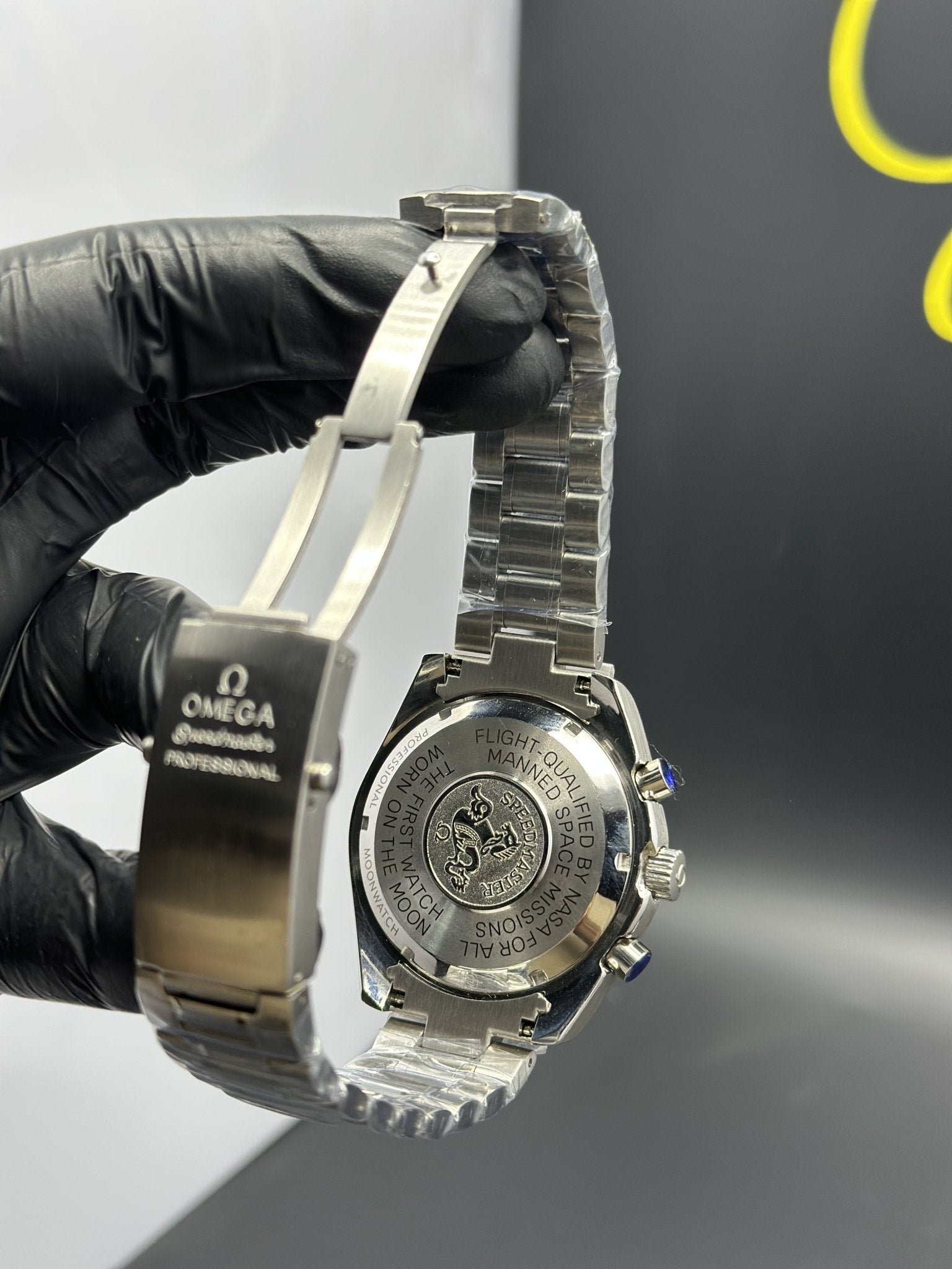 Omega Bracelet Seamaster (Automatic) Silver Bracelet White Dial Blue Bezel – men’s watch