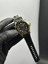 Omega Strap Seamaster (Automatic) Black Strap Black Dial Black Gold Bezel – men’s watch