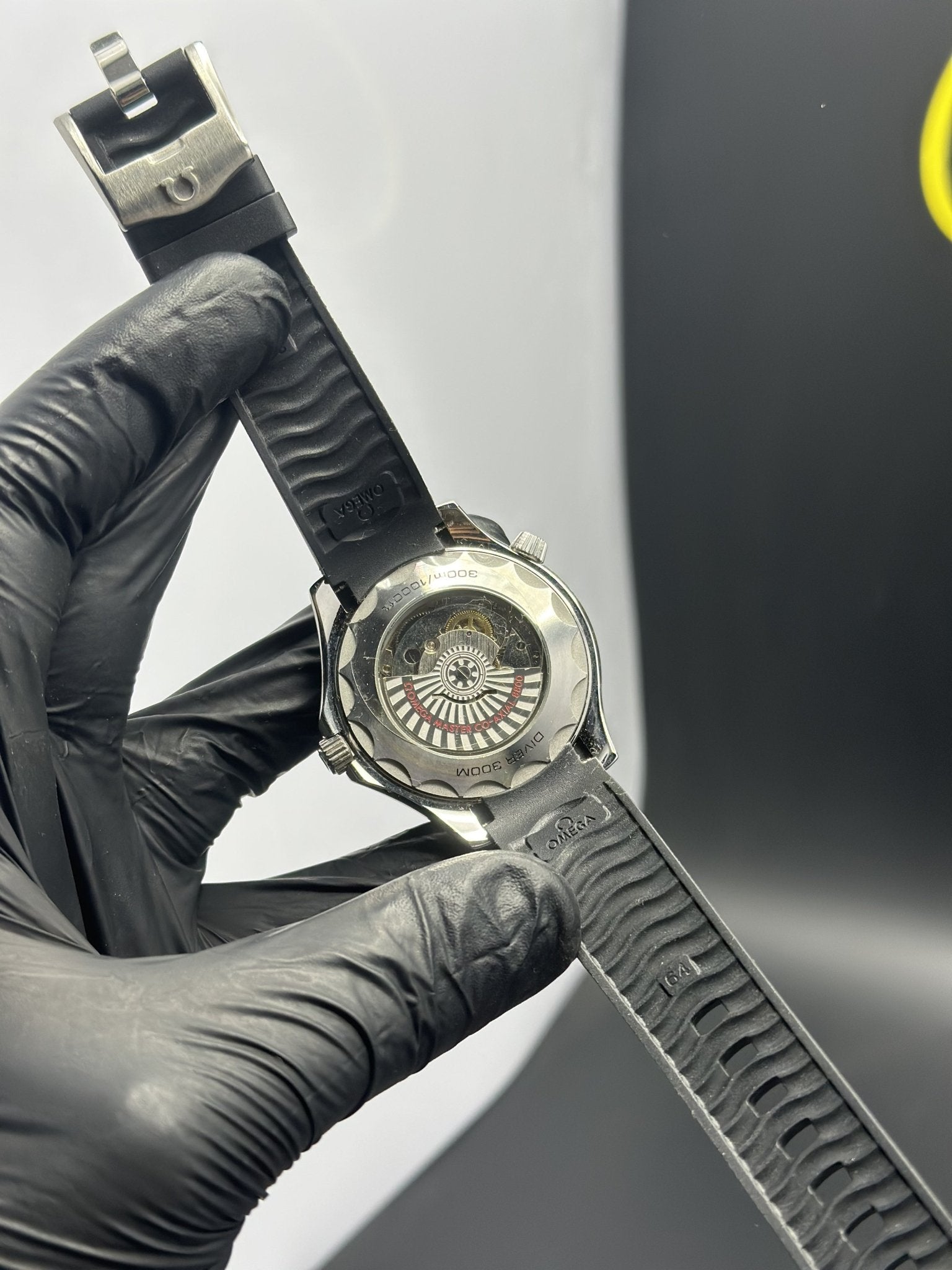 Omega Strap Seamaster (Automatic) Black Strap White Dial Blue Bezel – men’s watch