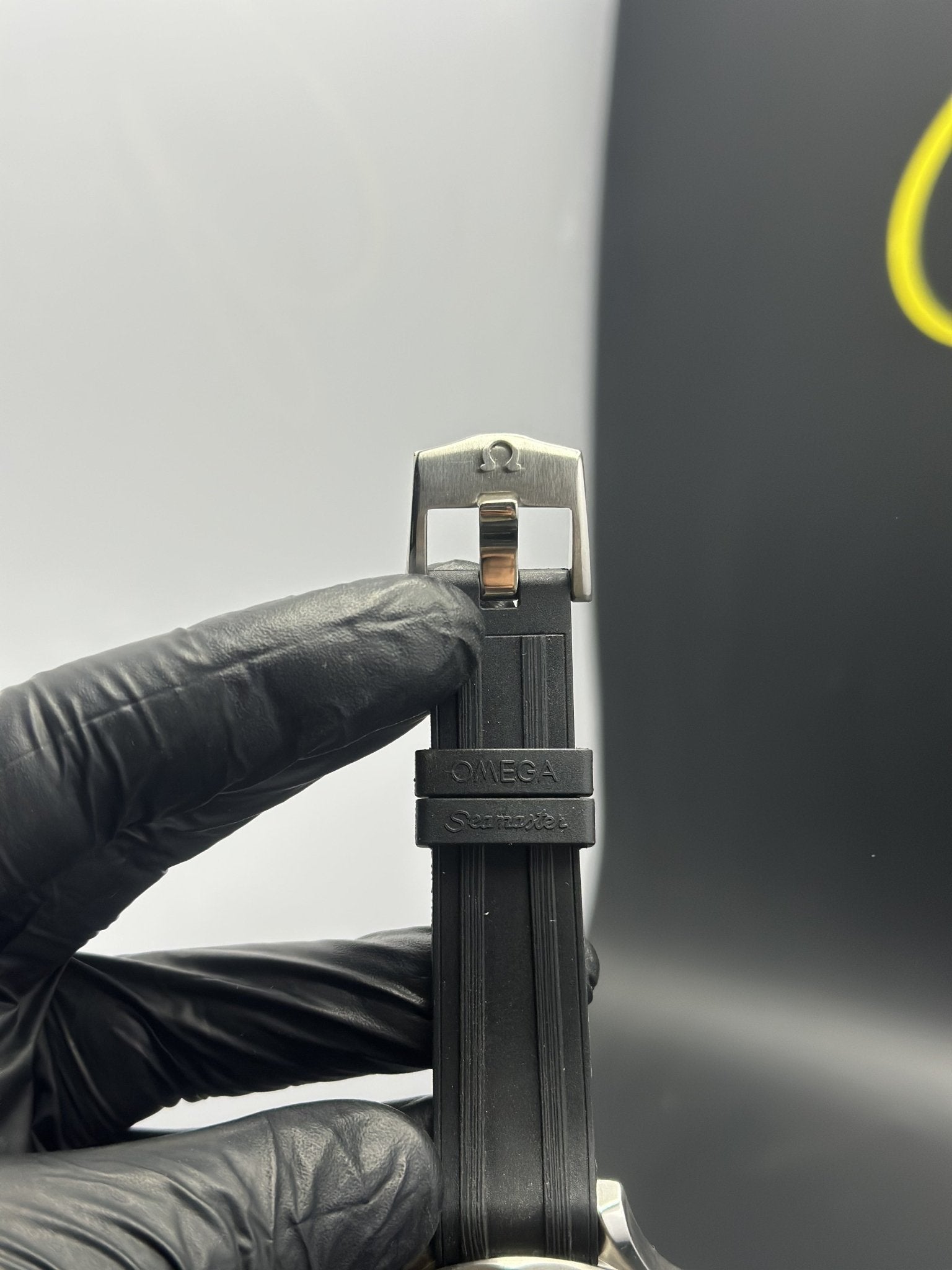 Omega Strap Seamaster (Automatic) Black Strap White Dial Blue Bezel – men’s watch