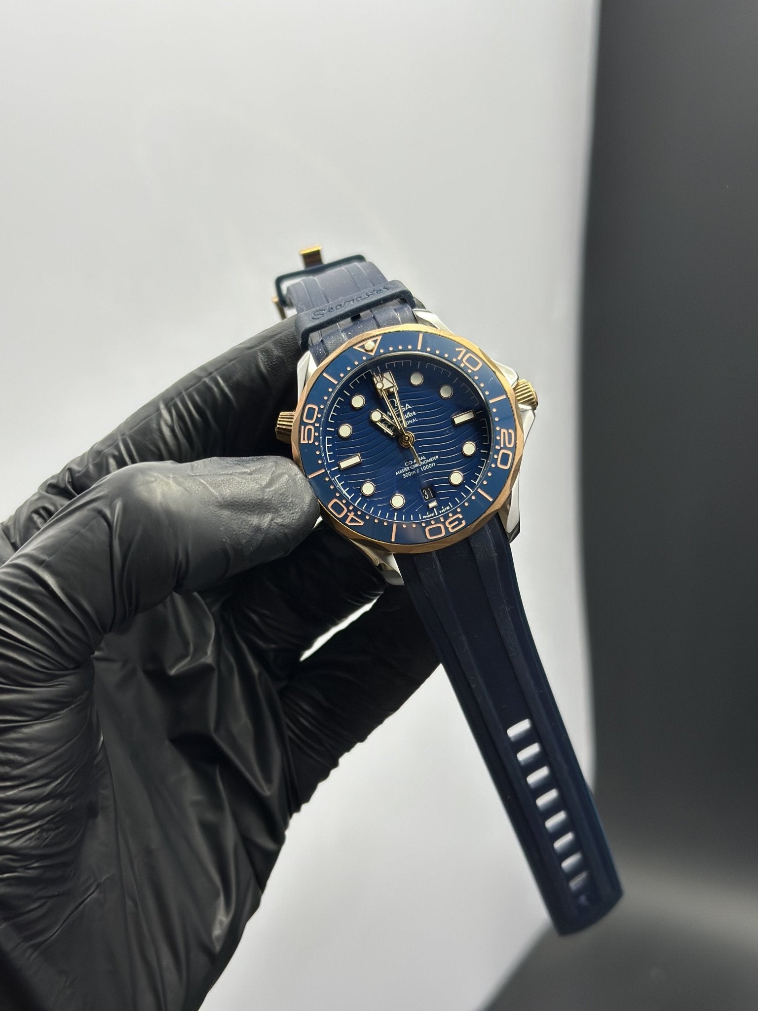 Omega Strap Seamaster (Automatic) Blue Strap Blue Dial Blue Bezel – men’s watch