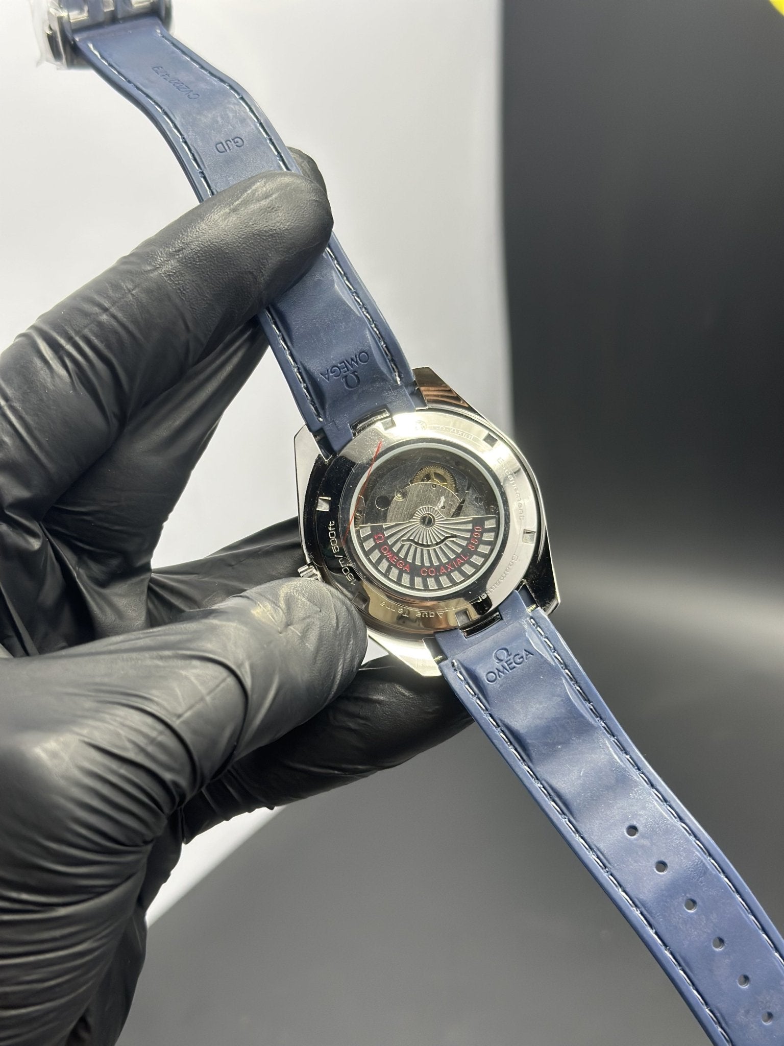 Omega Strap Seamaster (Automatic) Blue Strap World Timer Black Dial – men’s watch