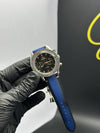 Omega Strap Speedmaster (Chronograph Quartz) Blue Strap Black Dial Silver Bezel – men’s watch
