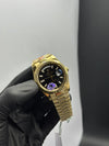 OZ Factory Rolex Daydate 40mm Stainless Steel Gold Presidential Bracelet Black Gems Dial – men’s watch