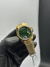 OZ Factory Rolex Daydate 40mm Stainless Steel Gold Presidential Bracelet Green Roman Dial – men’s watch