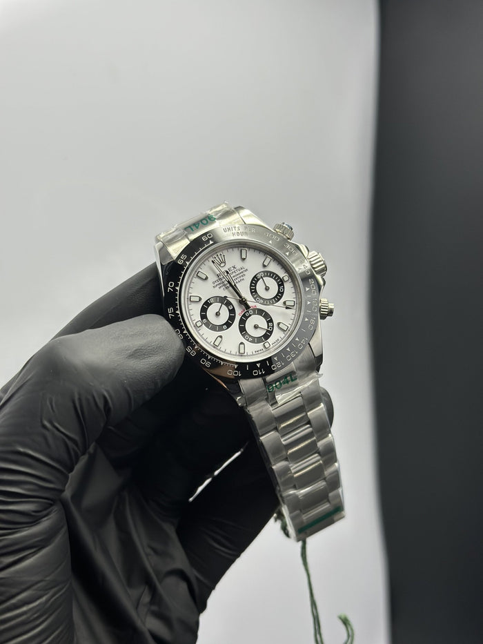 OZ Factory RLX Daytona 40mm Stainless Steel Silver Oyster Bracelet Panda Dial