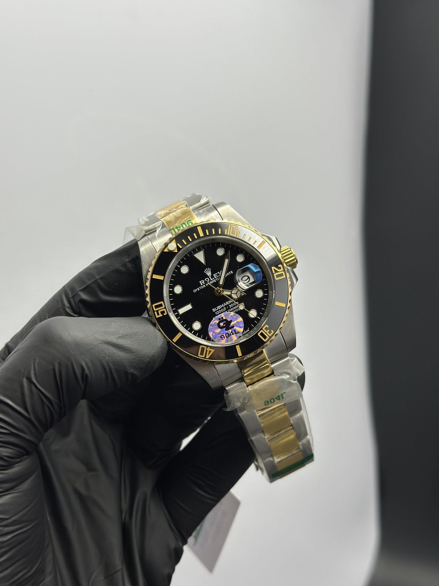 OZ Factory Rolex Submariner 40mm Stainless Steel Silver - Gold 2 Tone Oyster Bracelet Black Dial Black Bezel – men’s watch