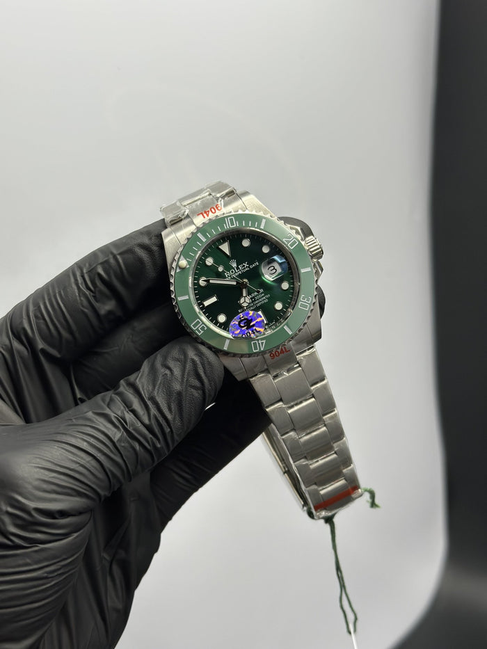 OZ Factory RLX Submariner 40mm Stainless Steel Silver Oyster Bracelet Hulk Dial