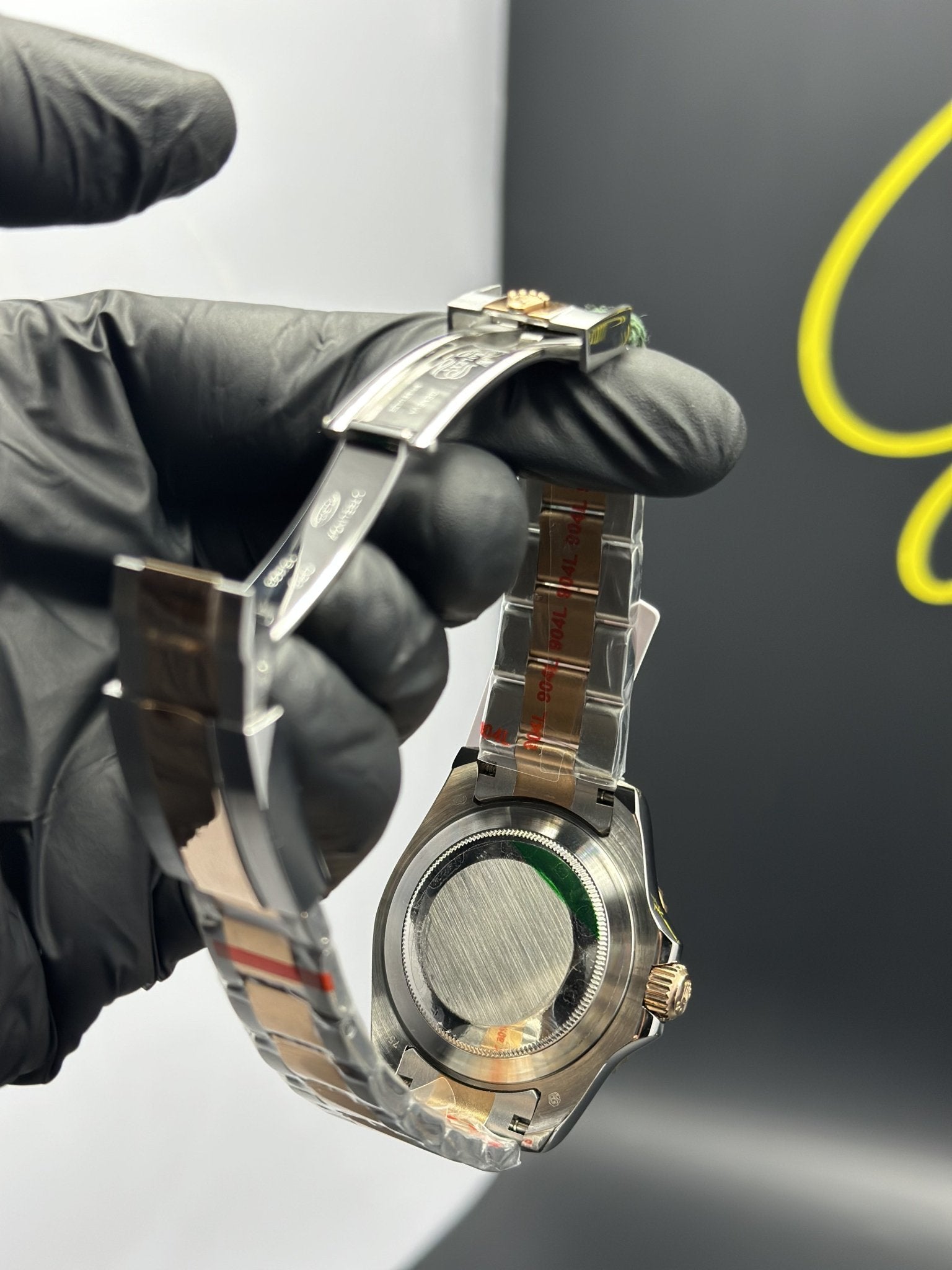 OZ Factory Rolex Yacht Master 40mm Stainless Steel Silver - Rosegold 2 Tone Oyster Bracelet Black Dial Rosegold Bezel – men’s watch