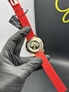 Patek Philippe Aquanaut 41mm Silicone Strap Red Strap Brown Dial Rosegold Bezel – men’s watch