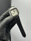 Patek Philippe Cubitus Power Reserve 40mm Leather Strap Black Strap White Dial Silver Bezel – men’s watch