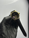 Patek Philippe Leather Strap Classy Watches Black Strap Black Pendulum Dial Gold Bezel – men’s watch