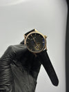 Patek Philippe Leather Strap Classy Watches Black Strap Black Pendulum Textured Dial Rosegold Bezel – men’s watch