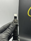 Patek Philippe Leather Strap Classy Watches Black Strap Bottle Green Dial Silver Bezel Rectangular Chronograph – men’s watch