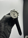 Patek Philippe Leather Strap Classy Watches Black Strap White Dial Silver Bezel Round Chronographs Special Edition 5 Hands – men’s watch