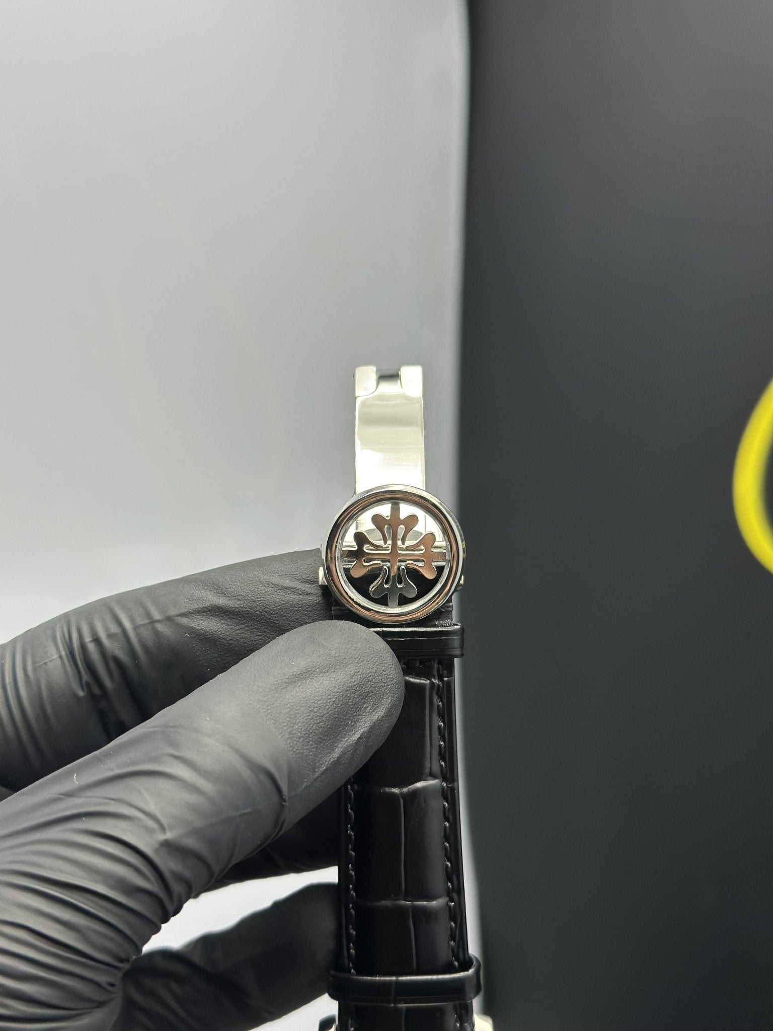 Patek Philippe Leather Strap Classy Watches Black Strap White Flyback Dial Silver Bezel – men’s watch