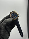 Patek Philippe Leather Strap Classy Watches Blue Strap Blue Flyback Dial Rosegold Bezel Chronograph – men’s watch