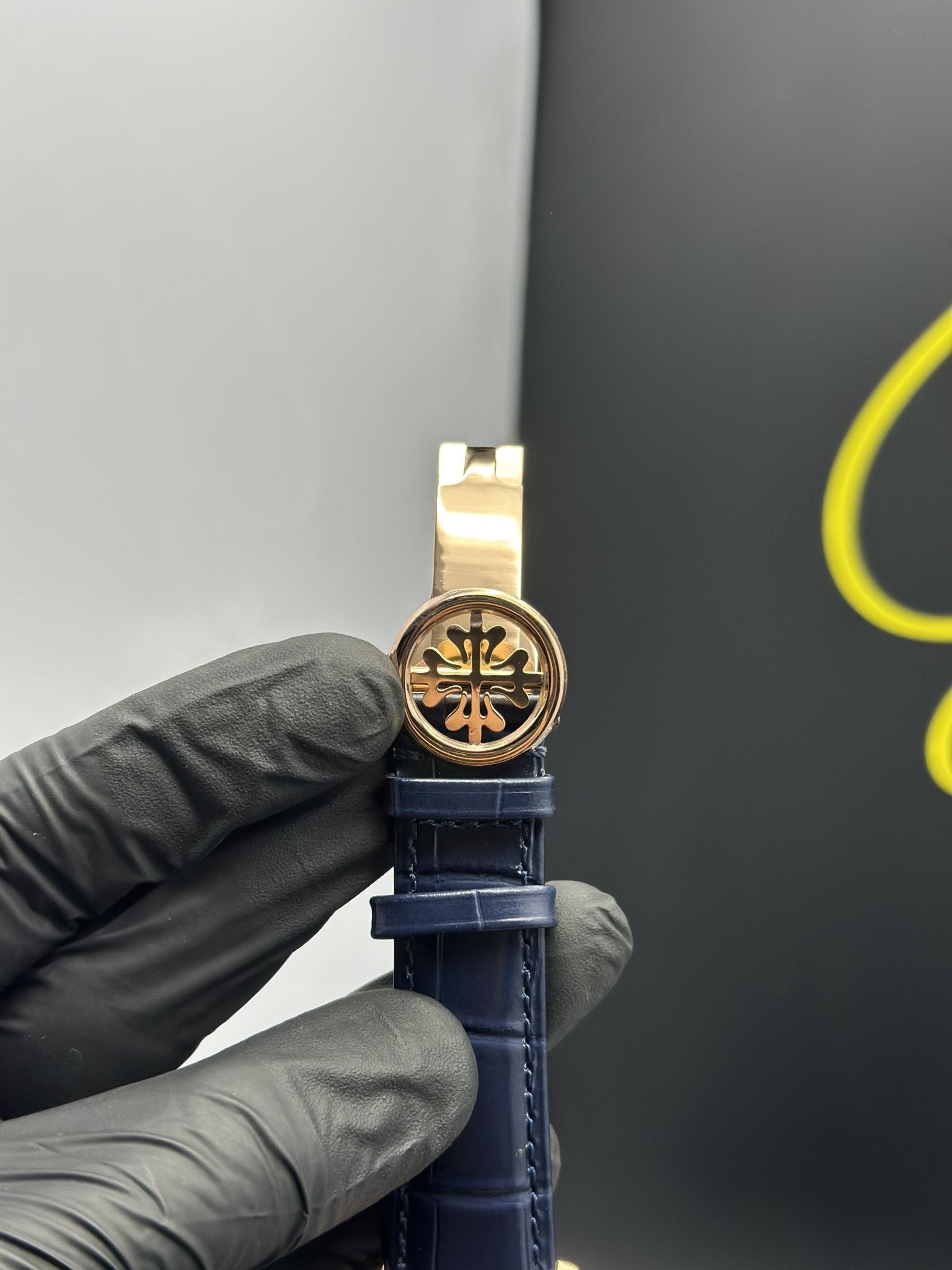 Patek Philippe Leather Strap Classy Watches Blue Strap Blue Flyback Dial Rosegold Bezel – men’s watch