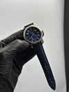 Patek Philippe Leather Strap Classy Watches Blue Strap Blue Flyback Dial Silver Bezel – men’s watch