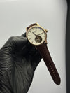 Patek Philippe Leather Strap Classy Watches Brown Strap White Pendulum Textured Dial Rosegold Bezel – men’s watch
