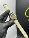 Patek Philippe Leather Strap Classy Watches Green Strap Bottle Green Dial Silver Bezel Round Chronographs – men’s watch
