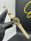 Patek Philippe Nautilus 41mm Leather Strap Black Strap Grey Dial Gold Bezel – men’s watch