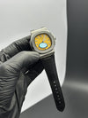 Patek Philippe Nautilus 41mm Leather Strap Black Strap Orange Dial Silver Bezel – men’s watch