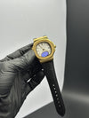 Patek Philippe Nautilus 41mm Leather Strap Black Strap White Dial Gold Bezel – men’s watch