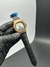 Patek Philippe Nautilus 41mm Leather Strap Black Strap White Dial Rosegold Bezel – men’s watch