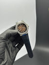 Patek Philippe Nautilus 41mm Leather Strap Blue Strap Brown Dial Silver Bezel – men’s watch