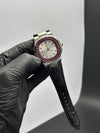 Patek Philippe Nautilus 41mm Leather Strap Rubi Stone Black Strap White Dial – men’s watch