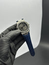 Patek Philippe Nautilus 41mm Leather Strap Rubi Stone Blue Strap Grey Dial – men’s watch