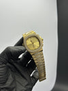 Patek Philippe Nautilus 41mm Stainless Steel Gold Bracelet Fully Stoned Gold Dial Stoned Bezel – men’s watch